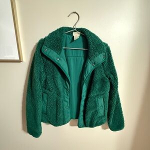 LL  Bean Sherpa Jacket in Emerald Green